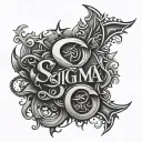 sigma text tattoo design idea