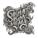 sigma text tattoo design idea