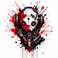 Cyberpunk robot tattoo, intricate details tattoo design idea