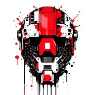 Cyberpunk robot tattoo, intricate details tattoo design idea