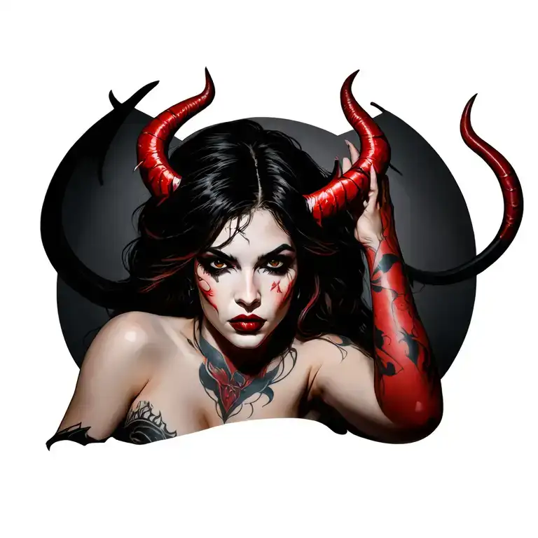 Sexy devil tattoo design idea