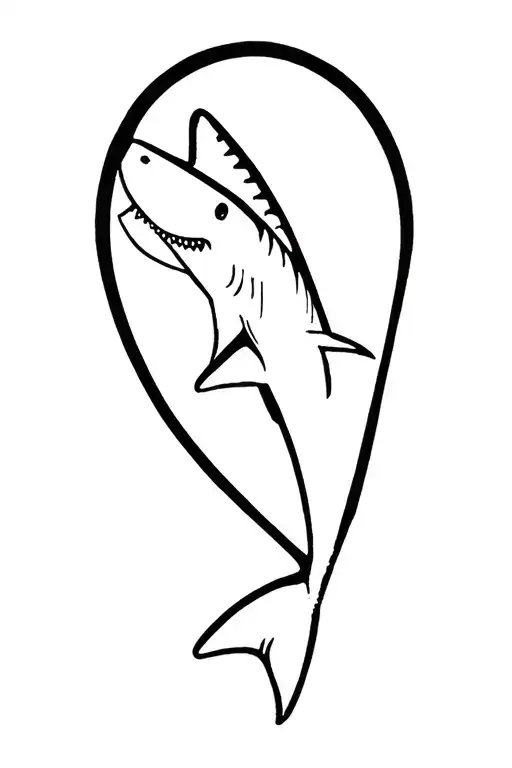 shark swimming tattoo design idea