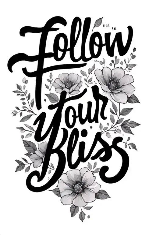 follow your bliss quote tattoo design idea