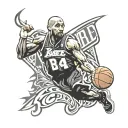 Basketball, kobe brayant logo, black mamba, numbers 8 24 tattoo design idea