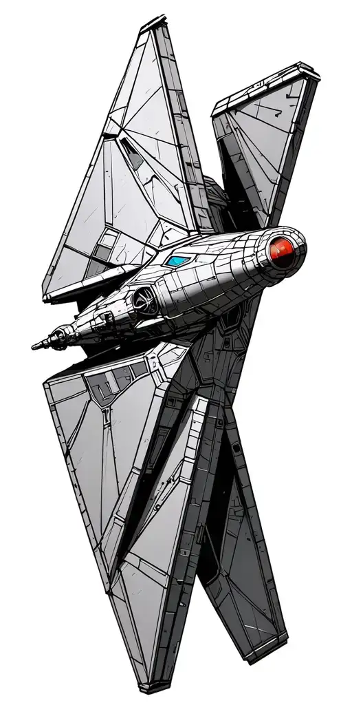 Star Wars ship flying xwing geometric tattoo design idea