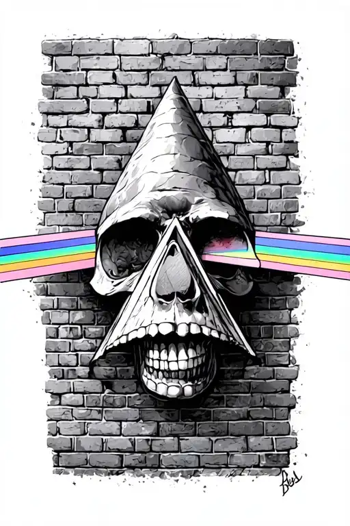 another brick in wall and pink floyd prism  tattoo design idea
