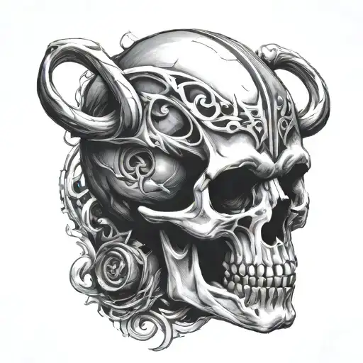 Randy Orton skull tattoo tattoo design idea