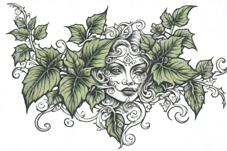 ivy vines tattoo design idea
