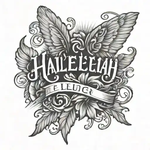 text 'hallelujah"' tattoo design idea