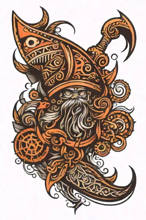 seafarer tribal inspired tattoo tattoo design idea