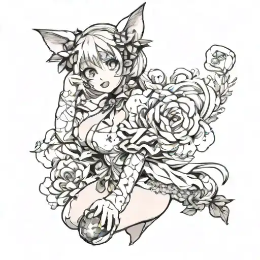 ahegao girl is naughty tattoo design idea