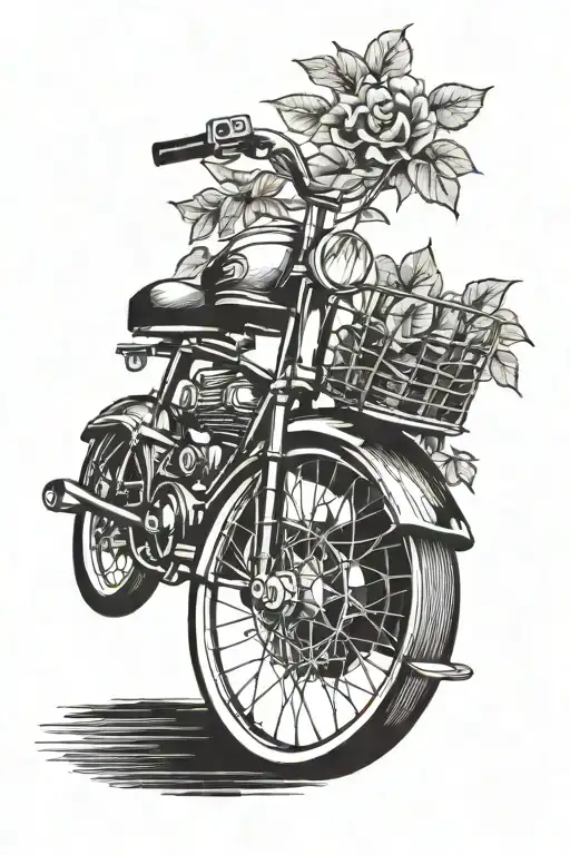 tricycle with cadudious design inspired tattoo design idea