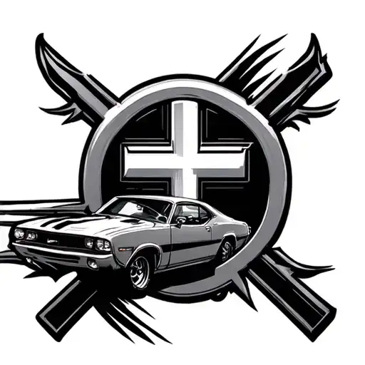 Fast and Furious trusty silver cross tattoo design idea