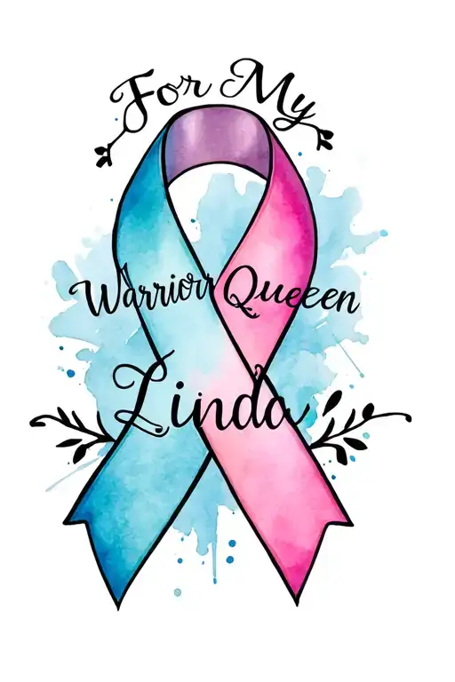 "For My Warrior Queen Linda" Alzheimer's awareness ribbon tattoo design idea