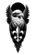 Eagle with Fleur De Lis tattoo design idea