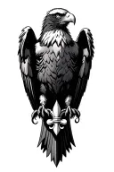 Eagle with Fleur De Lis tattoo design idea