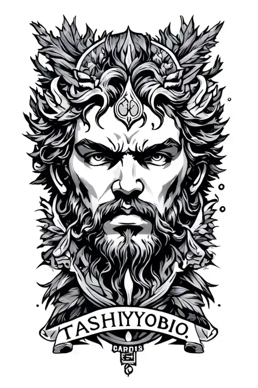 "TASHYOBOI" Aquarius zodiac with hercules tattoo design idea