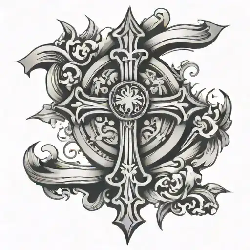 saint peters cross tattoo design idea