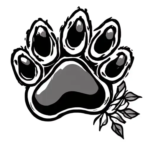 paw print with halo tattoo design idea