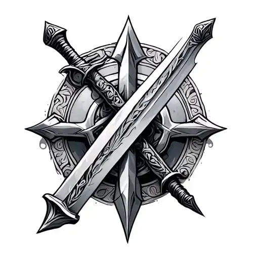 Dark templar sword tattoo design idea