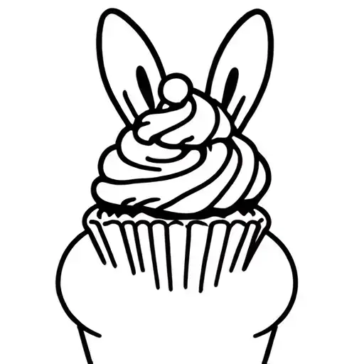 Bunny with cupcake tattoo design idea