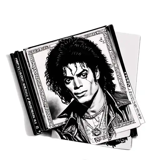 Small tattoo taking up the albums (off the wall, thriller, bad and dangerous) of Michael Jackson tattoo design idea