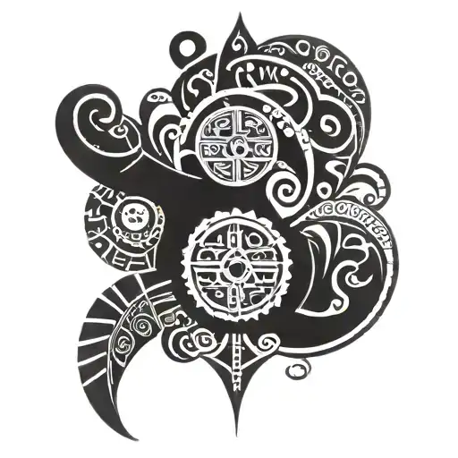 dominican taino tribal sleeve tattoo design idea