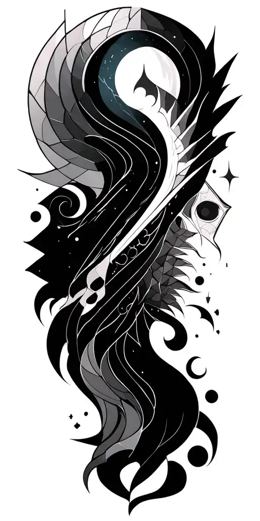 Heaven vs Hell Sleve tattoo design idea