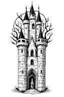gothic style castle  tattoo design idea