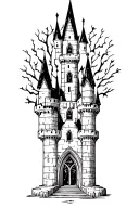 gothic style castle  tattoo design idea