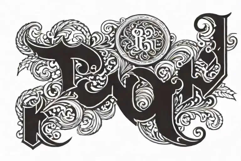 the word Bohanon in old English font tattoo design idea
