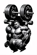 fighter lifting weights tattoo design idea