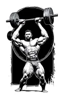 fighter lifting weights tattoo design idea