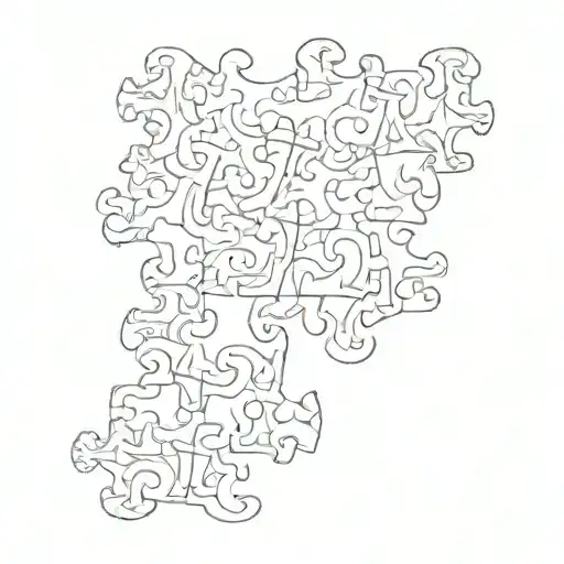 autism inspired puzzle pieces tattoo design idea