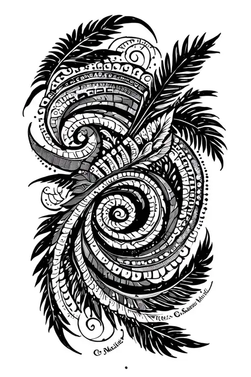 A unique interpretation of Polynesian symbols intertwined with elements of Guam culture, such as the Chamorro flag or traditional dances tattoo design idea