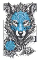wolf running alongside tattoo design idea