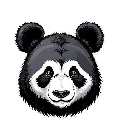 panda bear head tattoo design idea