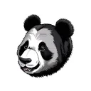 panda bear head tattoo design idea