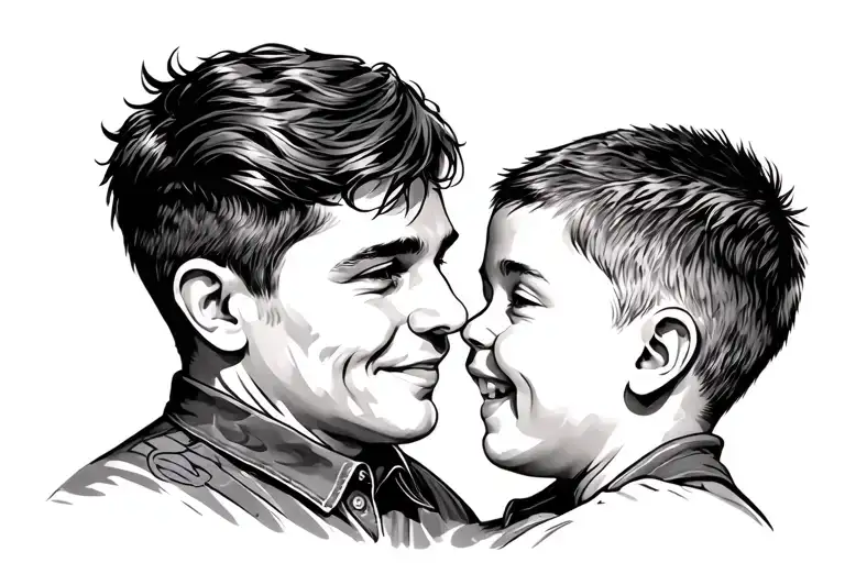 dad and son relation tattoo design idea