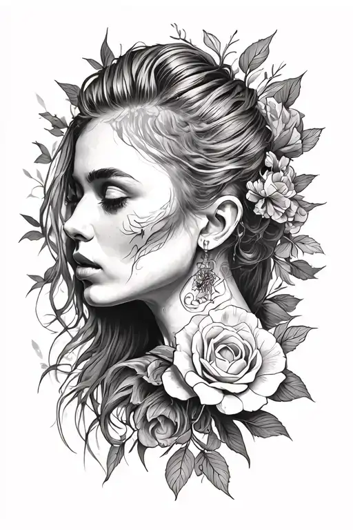 dope line work tattoo design idea