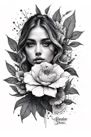 dope line work tattoo design idea