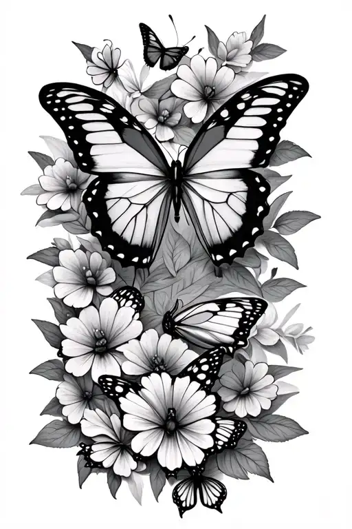 little butterflies tattoo design idea