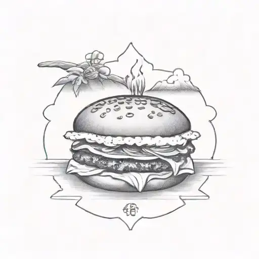 hamburger tattoo design idea