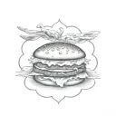 hamburger tattoo design idea