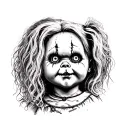 horror chucky doll tattoo design idea