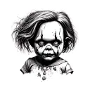 horror chucky doll tattoo design idea