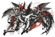 angels vs demons tattoo design idea