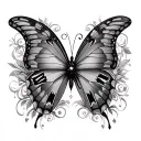 Butterfly Clock tattoo design idea