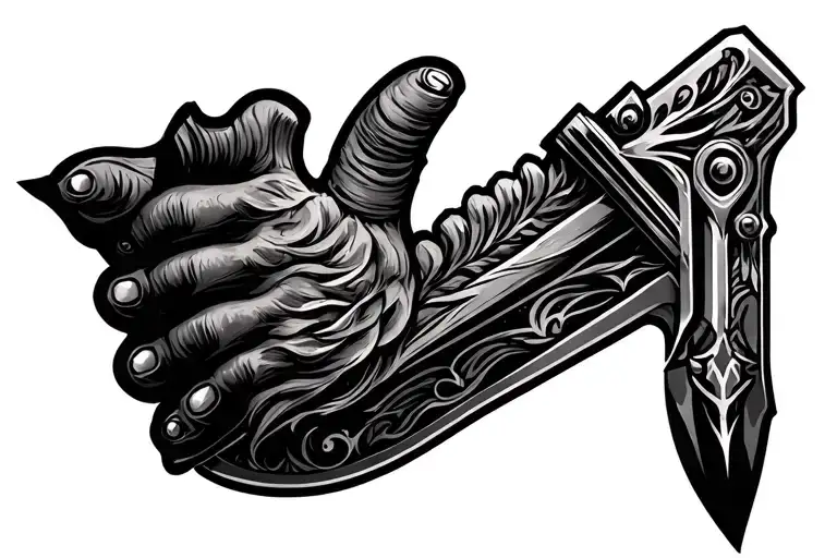 Csgo knife heel tattoo design idea