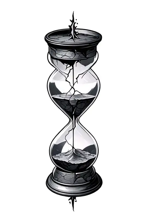 Hourglass cracked tattoo design idea